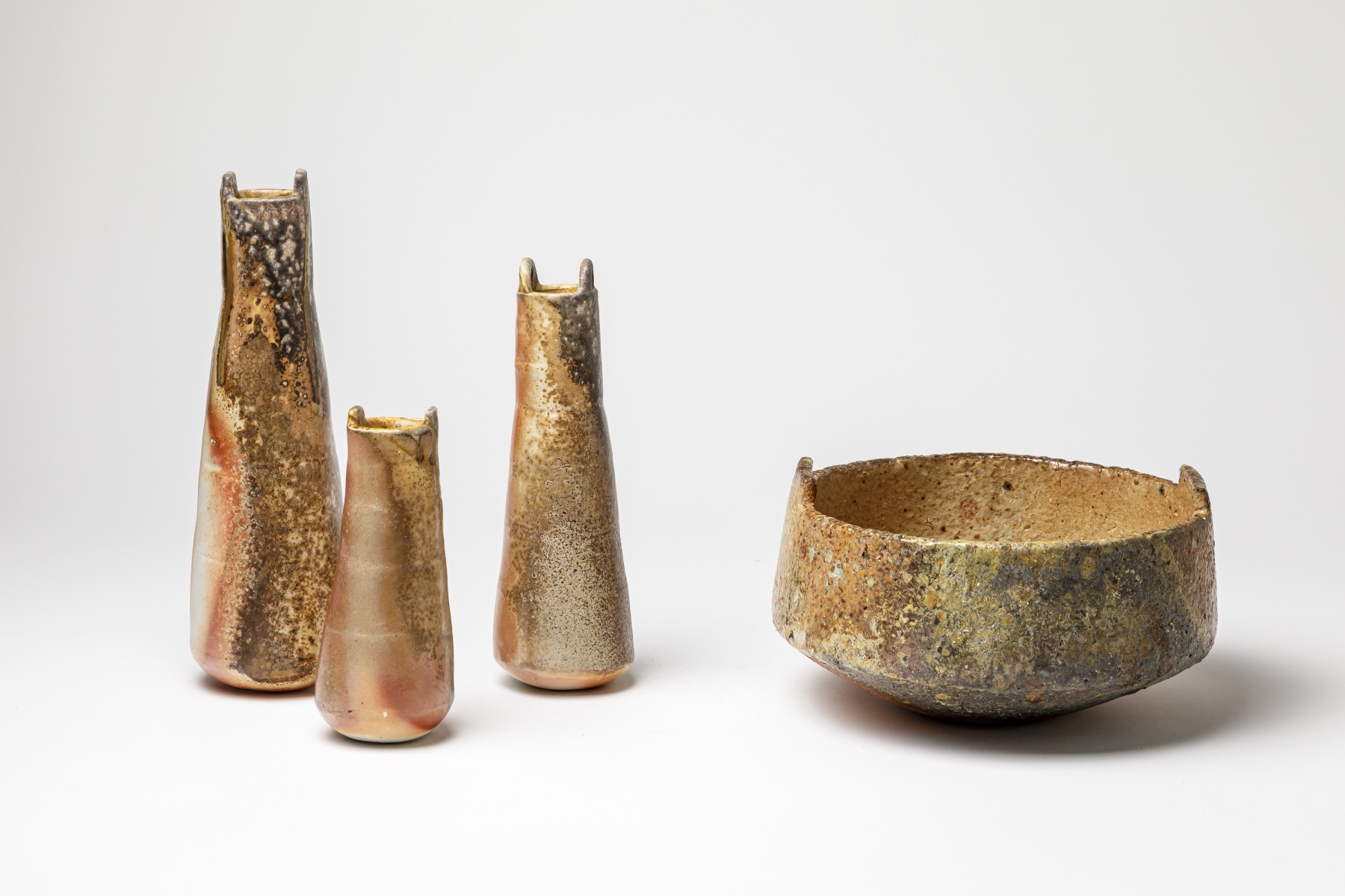Totem porcelaine, pot, forme primitive, Marie David Géhin, La Borne, Céramique, Cuisson bois, Anagama